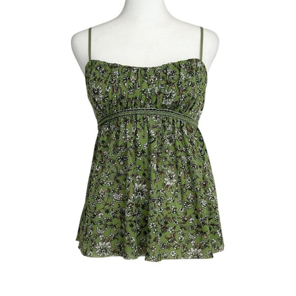 VTG Y2K Speechless Floral Spaghetti Strap Smocked Empire Waist Babydoll Top M - Picture 15 of 15